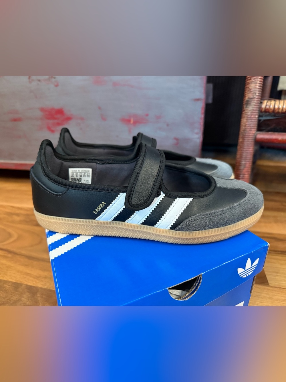 Adidas Samba Jane sneakers shoes white black Mary Jane 6.5 WOMANS